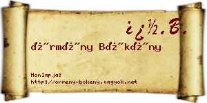 Örmény Bökény névjegykártya